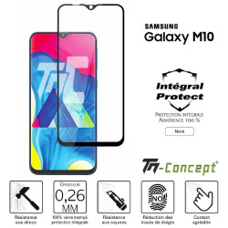 Samsung Galaxy M10 - Verre trempé intégral Protect Noir - adhérence 100% nano-silicone - TM Concept®