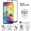 Samsung Galaxy M20 - Verre trempé intégral Protect Noir - adhérence 100% nano-silicone - TM-Concept®