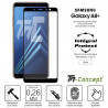 Samsung Galaxy A8+ (2018) - Verre trempé intégral Protect Noir - adhérence 100% nano-silicone - TM Concept®