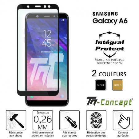 Vitre verre trempé protection intégrale Samsung A6 (2018) TM Concept®