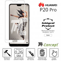 Huawei P20 Pro - Verre trempé intégral Protect Noir - adhérence 100% nano-silicone - TM Concept®