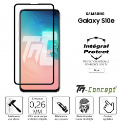 Samsung Galaxy S10e- Verre trempé intégral Protect Noir - adhérence 100% nano-silicone - TM Concept®