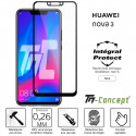 Huawei Nova 3 - Verre trempé intégral Protect Noir - adhérence 100% nano-silicone - TM-Concept®