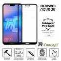 Huawei Nova 3e - Verre trempé intégral Protect Noir - adhérence 100% nano-silicone - TM-Concept®