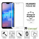 Huawei Nova 3e - Verre trempé intégral Protect Noir - adhérence 100% nano-silicone - TM-Concept®