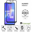 Huawei Nova 3i - Verre trempé intégral Protect Noir - adhérence 100% nano-silicone - TM-Concept®
