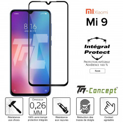 Xiaomi Mi 9 - Verre trempé intégral Protect Noir - adhérence 100% nano-silicone - TM Concept®