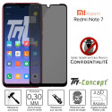 Xiaomi Redmi Note 7 - Verre trempé Anti-Espions - Intégral Privacy - TM-Concept®