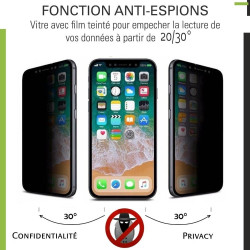 Apple iPhone X - Verre trempé Anti-Espions - Intégral Privacy - TM Concept®