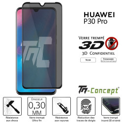 Huawei P30 Pro - Verre trempé 3D incurvé teinté anti-espion - TM Concept®