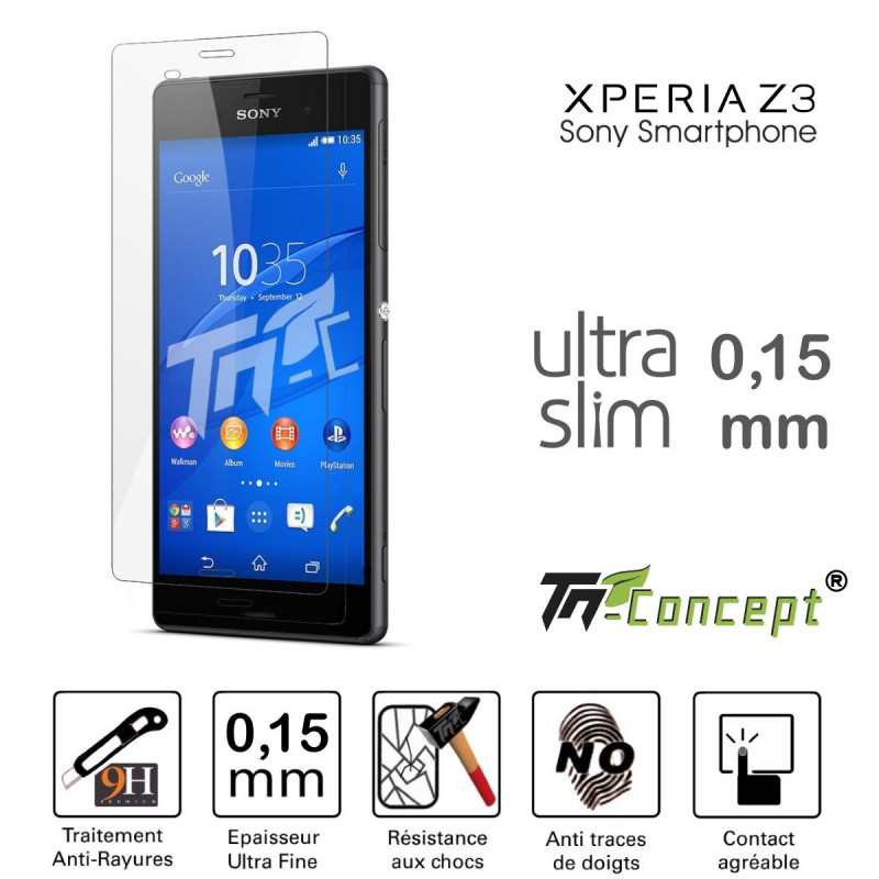 Sony Xperia Z3 - Vitre de Protection Ultra Slim 0,15 mm - TM Concept®