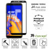 Samsung Galaxy J4+ (2018) - Verre trempé intégral Protect Noir - adhérence 100% nano-silicone - TM Concept®