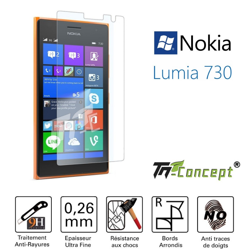 Nokia Lumia 730 - Vitre de Protection Crystal - TM Concept®