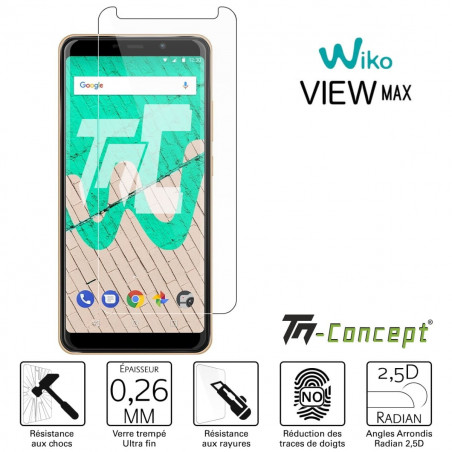 Wiko View Max - Verre trempé TM Concept® - Gamme Crystal
