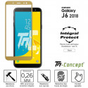 Samsung Galaxy J6 (2018) - Verre trempé intégral Protect Noir - adhérence 100% nano-silicone - TM-Concept®