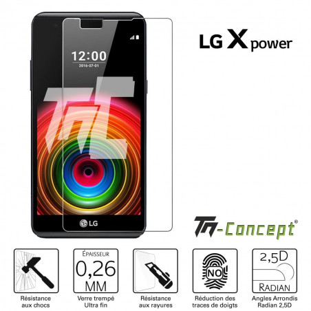 LG X Power - Verre trempé TM Concept® - Gamme Crystal LG X Power - Verre trempé TM Concept® - Gamme Crystal