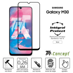 Samsung Galaxy M30 - Verre trempé intégral Protect Noir - adhérence 100% nano-silicone - TM Concept®