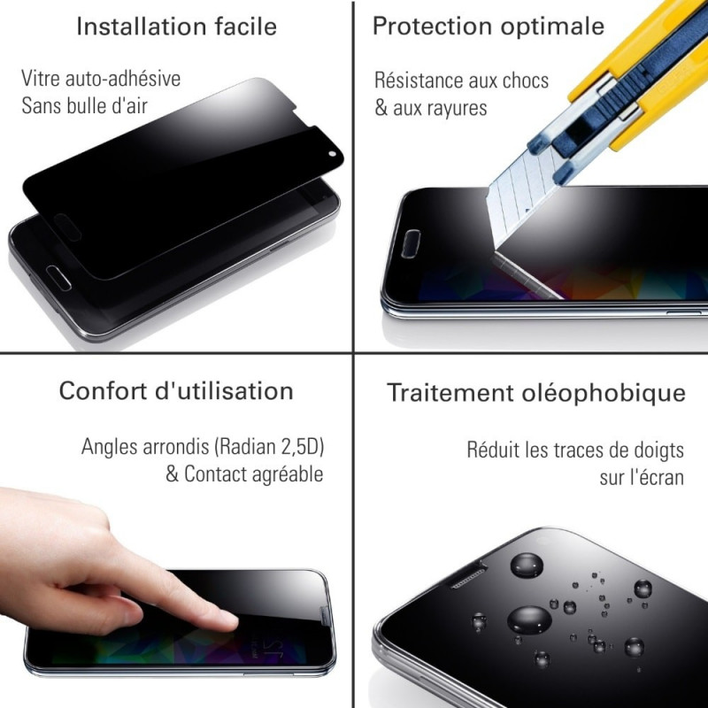 Verre trempé compatible avec l'anti-espion iPhone 11 Pro d'Apple -  Protecteur d'écran verre trempé iPhone 11 Pro