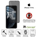 Apple iPhone 11 Pro - Verre trempé Anti-Espions - Intégral Privacy - TM-Concept®