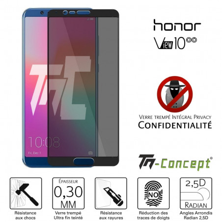 Huawei Honor View 10 - Verre trempé Anti-Espions - Intégral Privacy - TM Concept®