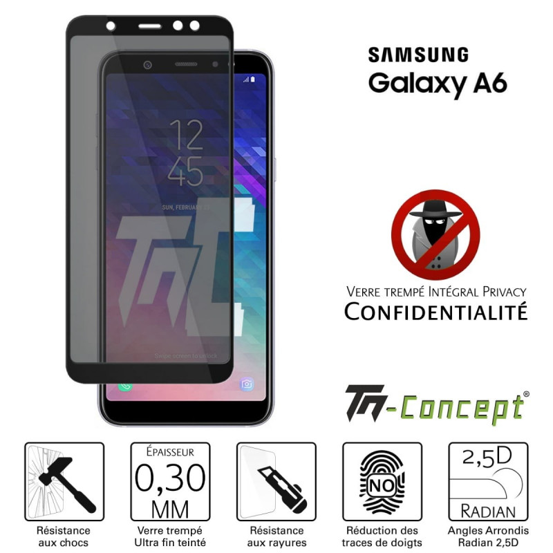 Samsung Galaxy A6 (2018) - Verre trempé Anti-Espions - Intégral Privacy - TM Concept®