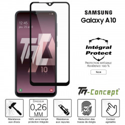 Samsung Galaxy A10  - Verre trempé intégral Protect Noir - adhérence 100% nano-silicone - TM Concept®