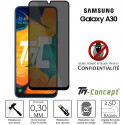 Samsung Galaxy A30 - Verre trempé Anti-Espions - Intégral Privacy - TM-Concept®