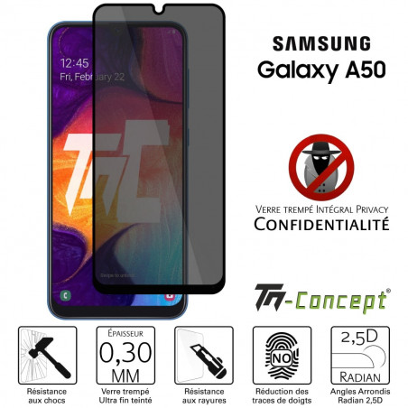 Samsung Galaxy A50 - Verre trempé Anti-Espions - Intégral Privacy - TM Concept®
