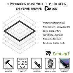 Xiaomi Pocophone F1 - Verre trempé intégral Protect Noir - adhérence 100% nano-silicone - TM Concept®