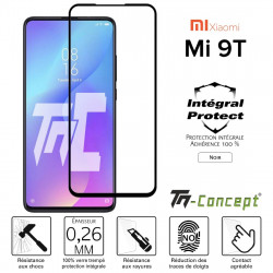 Xiaomi Mi 9T / Mi 9T Pro - Verre trempé intégral Protect Noir - adhérence 100% nano-silicone - TM Concept®