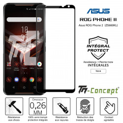 Asus ROG Phone 2 - Verre trempé intégral Protect Noir - adhérence 100% nano-silicone - TM Concept®