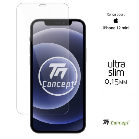 Protection en verre trempé pour Apple iPhone 12 Mini Ultra Slim 0,15mm