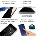 Samsung Galaxy A60 - Verre trempé intégral Protect Noir - adhérence 100% nano-silicone - TM Concept®
