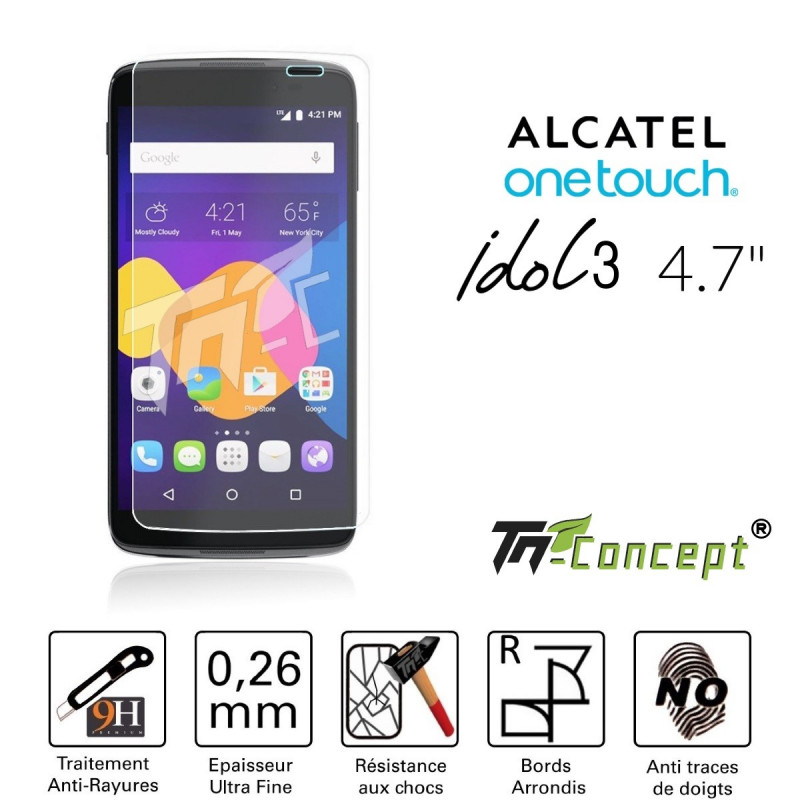 Alcatel Idol 3 (4,7') - Vitre de Protection Crystal - TM Concept®