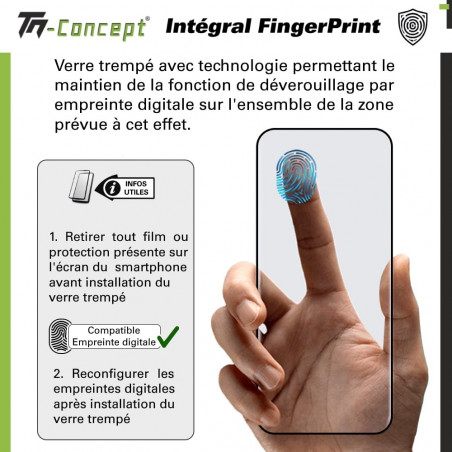 Samsung Galaxy Note 20 - Verre trempé intégral - Noir - Compatible empreinte digitale - TM-Concept®