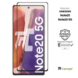 Samsung Galaxy Note 20 - Verre trempé intégral - Noir - Compatible empreinte digitale - TM Concept®