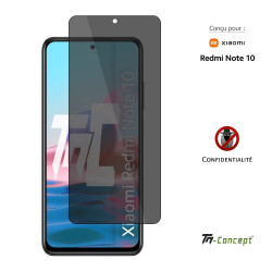 Xiaomi Redmi Note 10 - Verre trempé Anti-Espions - TM Concept®