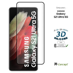 Samsung Galaxy S21 Ultra 5G - Verre trempé incurvé 3D Silicone - TM Concept®