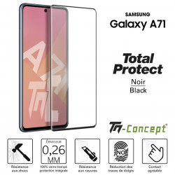 Samsung Galaxy A71 - Verre trempé intégral avec cadre Noir - TM Concept®
