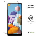 Samsung Galaxy A21 - Verre trempé intégral Protect Noir - adhérence 100% nano-silicone - TM-Concept®