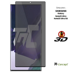 Samsung Galaxy Note 20 Ultra - Verre trempé 3D incurvé teinté anti-espion - TM Concept® - image couverture