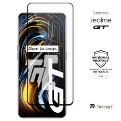 Realme GT - Verre trempé intégral Protect Noir - adhérence 100% nano-silicone - TM Concept®