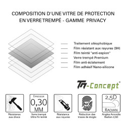 Huawei Honor 20 - Verre trempé Anti-Espions - TM Concept® - composition du verre trempé