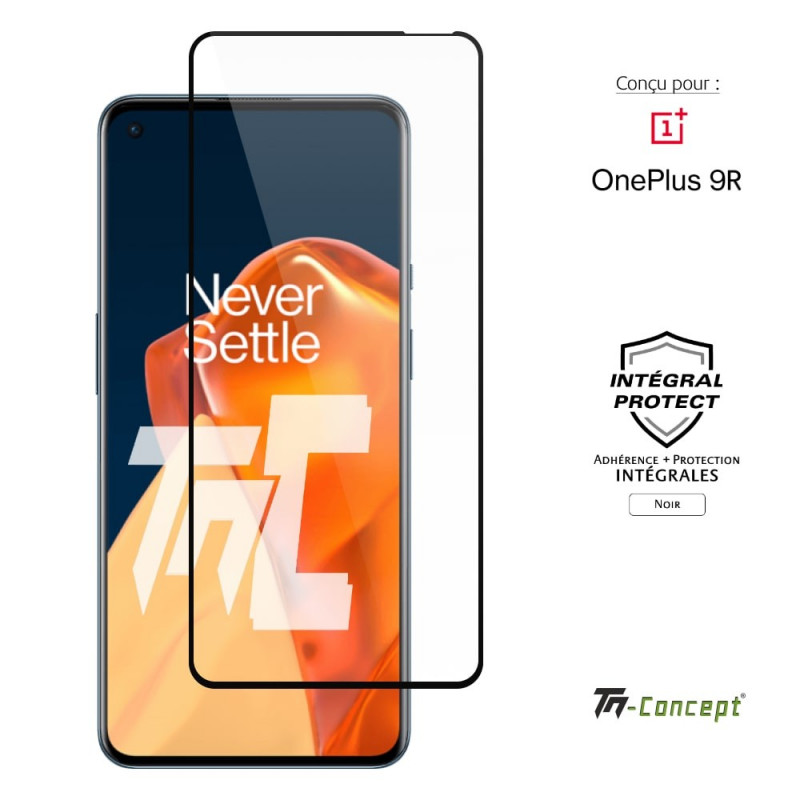 OnePlus 9R - Verre trempé intégral Protect Noir - adhérence 100% nano-silicone - TM Concept® - image couverture