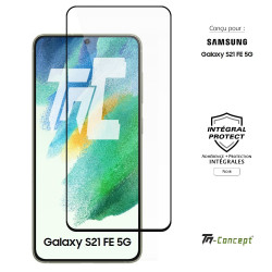 Samsung Galaxy S21 FE 5G - Verre trempé intégral Protect Noir - adhérence 100% nano-silicone - TM-Concept®