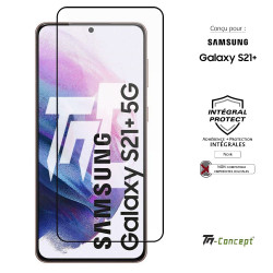 Samsung Galaxy S21 Plus - Verre trempé intégral Protect Noir - adhérence 100% nano-silicone - TM Concept®