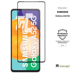 Samsung Galaxy A52 5G - Verre trempé intégral Protect Noir - adhérence 100% nano-silicone - TM Concept®