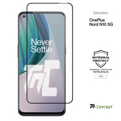 OnePlus Nord N10 5G - Verre trempé intégral Protect Noir - adhérence 100% nano-silicone - TM Concept®