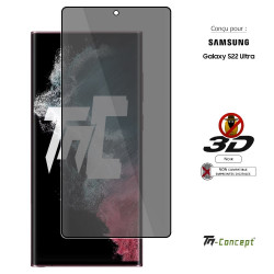 Samsung Galaxy S22 Ultra - Verre trempé 3D incurvé teinté anti-espion - TM Concept®
