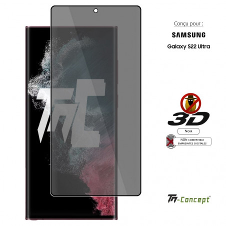 Verre trempé incurvé et teinté - Samsung Galaxy S22Ultra - TM Concept®